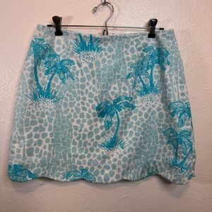 Lilly Pulitzer Jumbo Giraffe Print Scalloped Hem Skirt Size 12